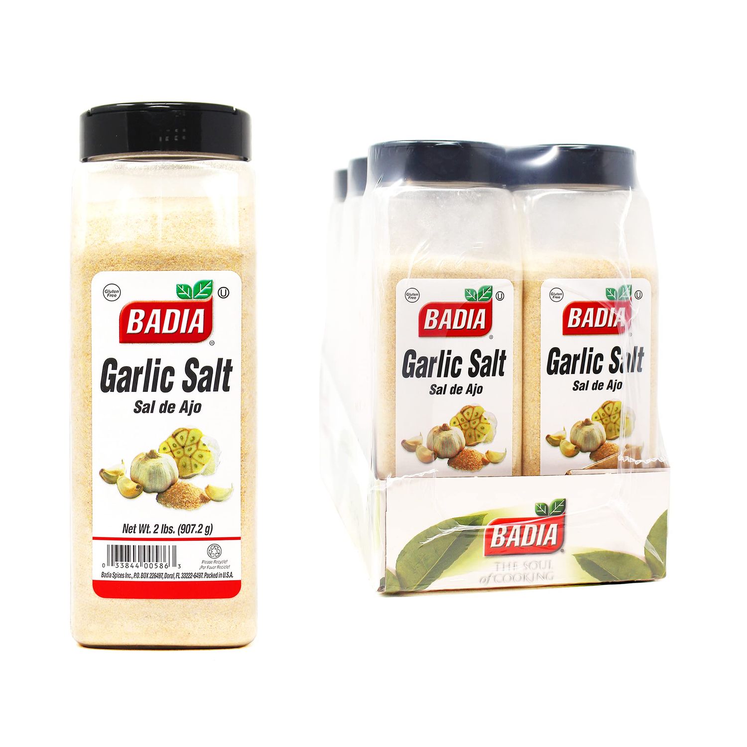 Badia Garlic Salt, 2 Pound (Pack of 6)