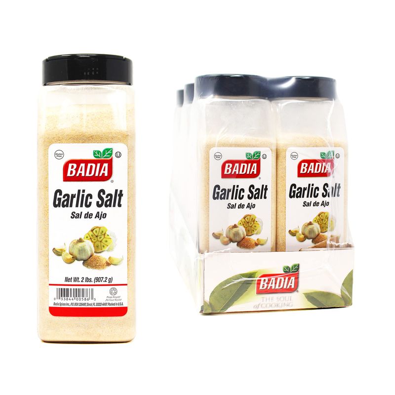 Badia Garlic Salt, 2 Pound (Pack of 6)