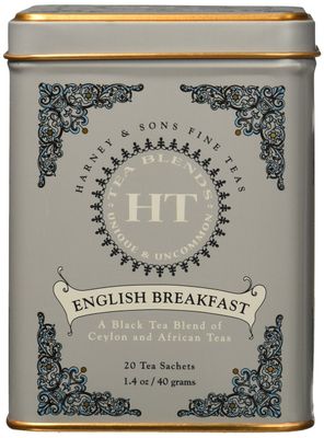 Harney &amp; Sons English Breakfast, 20 Teabags per Pack, (Pack of 4)