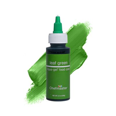 Chefmaster Leaf Green Liqua-Gel Food Coloring | Vibrant Color | Professional-Grade Dye for Icing, Frosting, Fondant | Baking &amp; Decorating | Fade-Resistant | Easy-to-Use | Made in USA | 2.3 oz