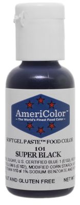 AmeriColor, Super Black, .75 Ounce Bottle, Soft Gel Paste Food Color