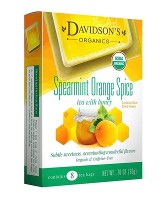 Davidson&#39;s Organics, Spearmint Orange Spice, 8-count Tea Bags, Pack of 12