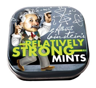 The Unemployed Philosophers Guild Einstein Relatively Strong Breath Mints - 1 Tin, Net Wt .4oz (12g)