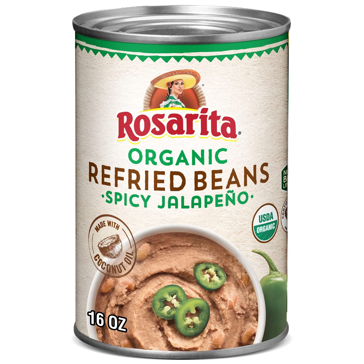 Rosarita Spicy Jalapeno Refried Beans, 16 0z.