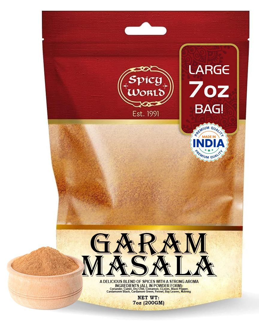 Spicy World Garam Masala Powder 7-Ounce (15 Premium Spice Blend) | Salt Free, Vegan | Indian Origin | Garam Masala Spice Powder