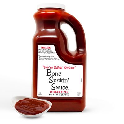 Bone Suckin&#39; Sauce Sweet Southern Thick BBQ Sauce, Gluten-Free, Non-GMO, Kosher, Thick Barbecue Sauce Sweetened with Cane Sugar &amp; Molasses, 72 Ounce Jug