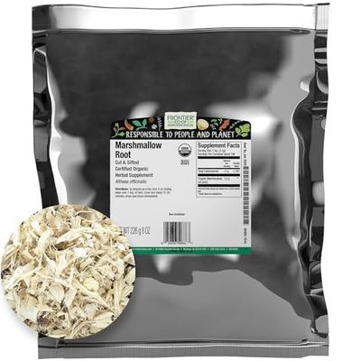 Frontier Co-op Organic Marshmallow Root Herb, Cut &amp; Sifted, 2lb Bulk Bag - Perfect for Marshmallow Root Tea, Marshmallow Root Powder, Capsules &amp; More