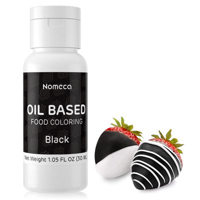 Oil Based Food Coloring for Chocolate - 30 Milliliters Upgraded Black Oil Food Color for Baking Cake Decorating, Edible Food Dye for Candy Melts Cookies Easter Egg Icing Fondant Meringues