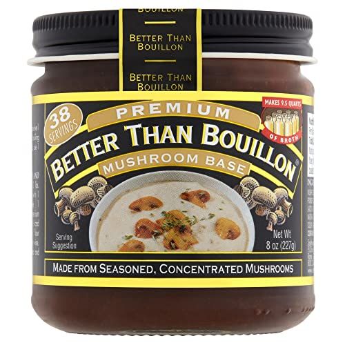 Better Than Bouillon Premium Mushroom Base, Made from Seasoned &amp; Concentrated Mushrooms, Makes 9.5 Quarts of Broth, 38 Servings, 8 OZ (Pack of 1)