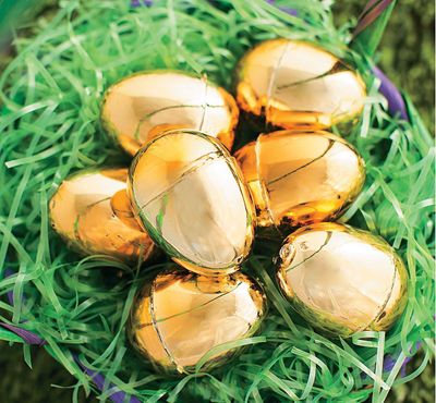 Fun Express Metallic Golden Easter Eggs, Pack of 12