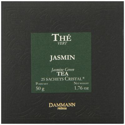 Dammann Freres Sachets, Vert Au Jasmin Tea Bags, Premium Gourmet French Jasmine Green Tea, 25 Count (Single Pack)