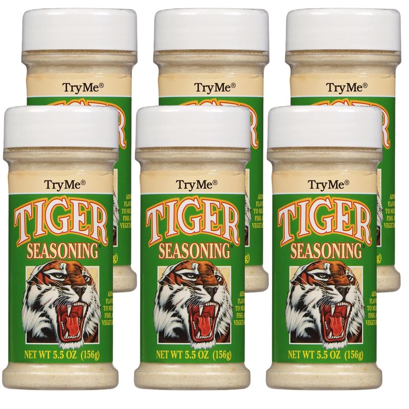 Try Me Tiger Seasoning for Meat Fish and Vegetables, 5.5oz Bottle (Pack of 6)