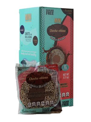 Chocke-Obleas Amaranth Wafer filled with Sugar Free Turin chocolate (Pack of 10) / Chocke-Obleas de Amaranto rellenas de chocolate Turin sin azucar (Caja con 10 paquetes) (Chocolate Flavoured Wafer)