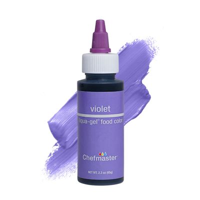 Chefmaster Violet Liqua-Gel Food Coloring | Vibrant Color | Professional-Grade Dye for Icing, Frosting, Fondant | Baking &amp; Decorating | Fade-Resistant | Easy-to-Use | Made in USA | 2.3 oz