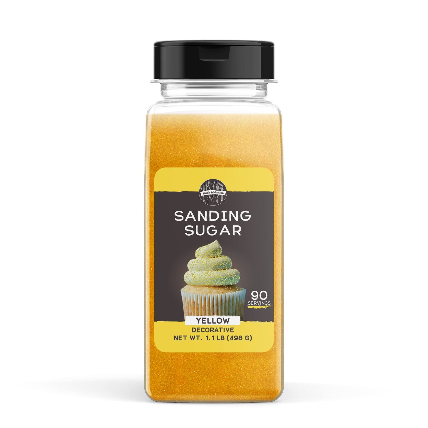 Birch &amp; Meadow Sanding Sugar, Yellow, 1.1 lb. Colorful Sugar Crystals for Festive Holiday Baking