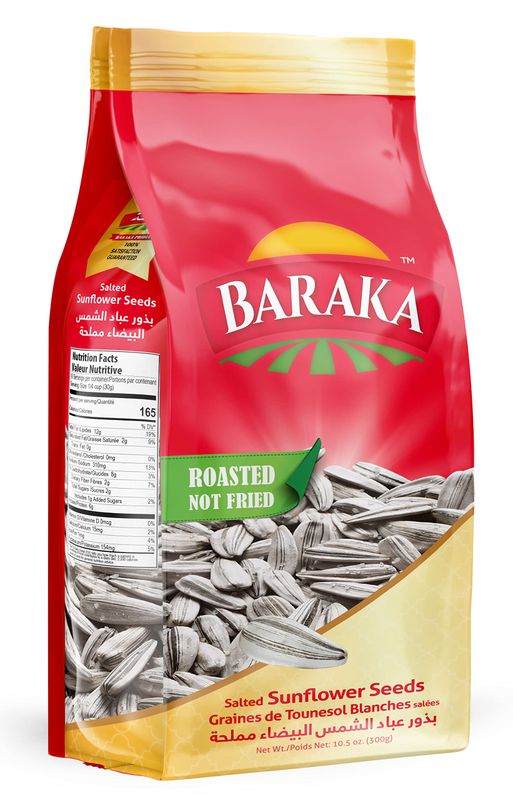 Baraka Lightly Salted Jumbo Sunflower Seeds, Roasted Raw Sunflower Seeds in Shell | Keto Friendly Antioxidant Snack Rich in Protein, Fiber, Essential Vitamins, Minerals | Vegan &amp; Gluten Free 10.58 Oz
