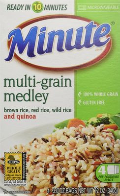 Minute Multi-Grain Medley Brown Rice Red Rice Wild Rice Quinoa 4 - 3 Oz Bags (Pack of 4)