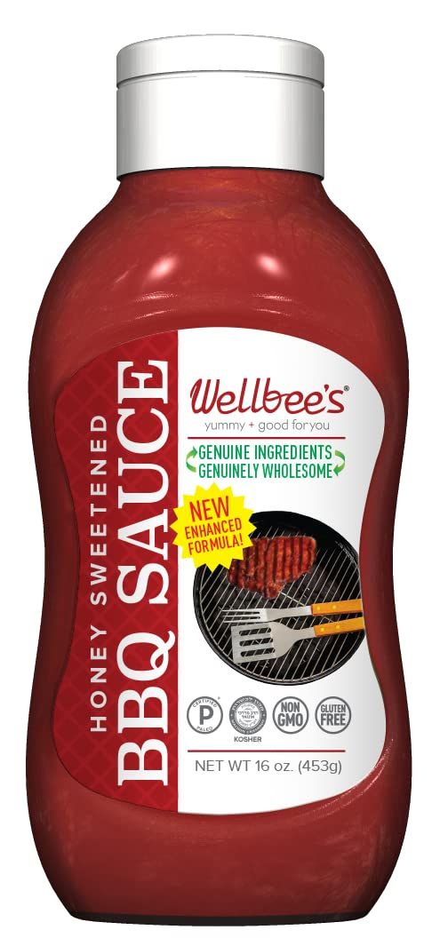 Wellbee&#39;s Honey BBQ Sauce - All Natural - 16 oz - Made w/Real Honey - Paleo &amp; SCD Approved - Preservative Free, Refined Sugar-Free