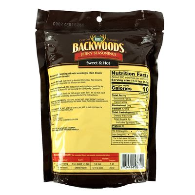 LEM Products Backwoods Sweet & Hot Jerky Seasoning, Ideal for Wild Game and Domestic Meat, Seasons Up to 25 Pounds of Meat, 28.9 Ounce Packet with Pre-Measured Cure Packet Included