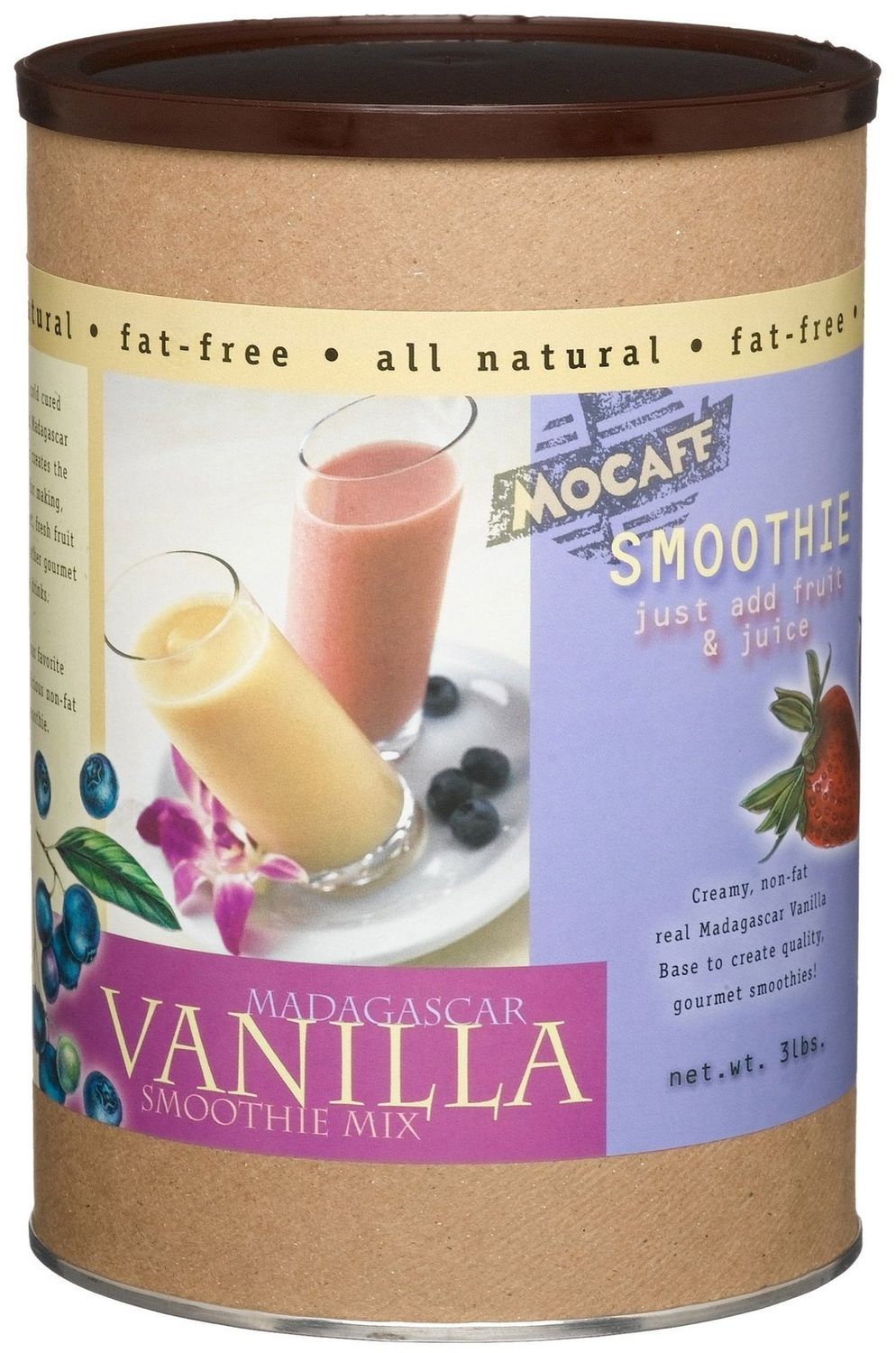 MOCAFE Madagascar Vanilla Smoothie Mix, 3-Pound Tin Instant Frappe Mix, Coffee House Style Blended Drink Used in Coffee Shops