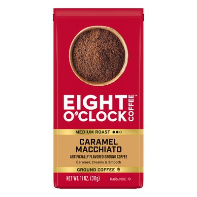 Eight O&#39;Clock Coffee Caramel Macchiato, 11 Ounce (Pack of 1) Medium Roast 100% Arabica Ground Coffee, Caramel, Creamy, Smooth
