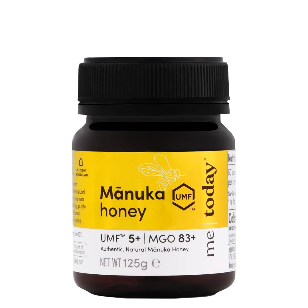Me Today Manuka Honey, UMF 5+/MGO 83+ from New Zealand Authentic, Raw &amp; Unpasteurized Daily Wellness Support | Delicious Honey Crafted by Bees in 4.4oz