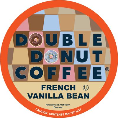 Double Donut Flavored Coffee Pods, Vanilla Bean Coffee, Single Serve Coffee For Keurig K Cups Machines, Medium Roast Coffee, Vanilla Coffee in Recyclable Pods, Hot or Iced Coffee, 96 Count Value Pack