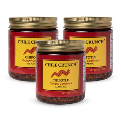 Chile Crunch - A Crunchy All Natural Spicy Condiment (Chipotle) - 3 Jar