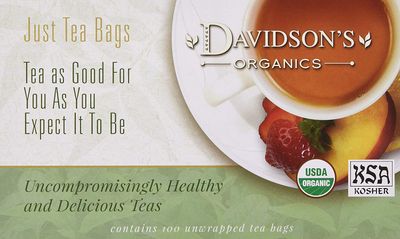 Davidson&#39;s Organics, Decaffeinated Wild Strawberry, 100-count Unwrapped Tea Bags