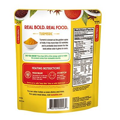 Tasty Bite Indian Entree Mushroom Masala 10 Ounce, Fully Cooked Indian Entre with Mushrooms &amp; Potatoes in a Richly Spiced Sauce, Vegan, Gluten Free, Microwaveable, Ready to Eat