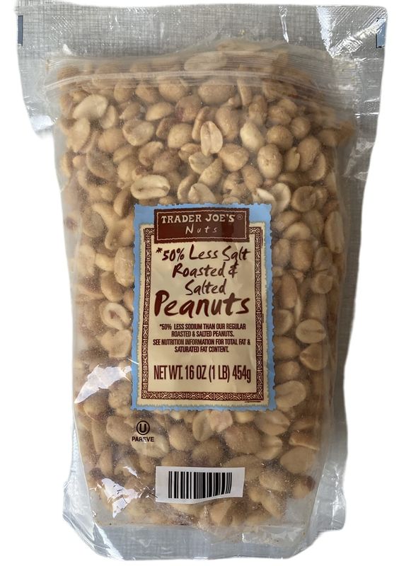 Trader Joe's 50% Less Salt Roasted and Salted Peanuts (Pack