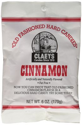 Claeys Candies Cinnamon - Old Fashioned Hard Candy - Artificially and Naturally Flavored - Fat-Free - 6 Ounce - 6-Pack
