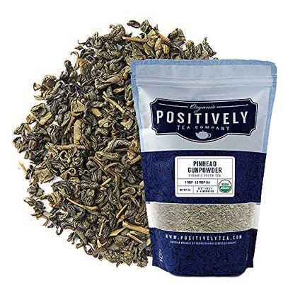 Organic Positively Tea Company, Pinhead Gunpowder Green Tea, Loose Leaf, 16 Ounce