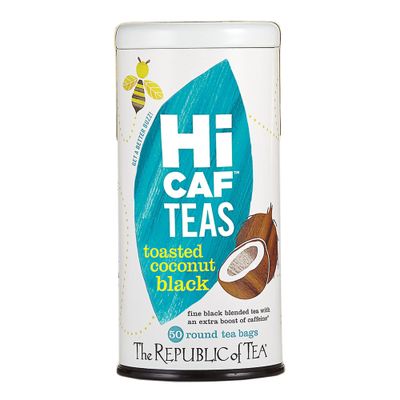 The Republic of Tea - HiCAF Toasted Coconut Black Tea, 50 Tea Bags, High in Caffeine