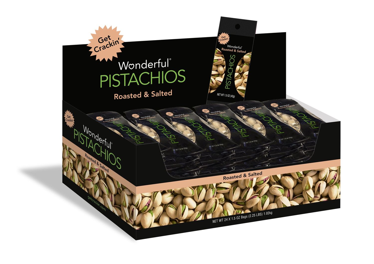 Wonderful Pistachios,Roasted, 1.5 Ounce (Pack of 24)
