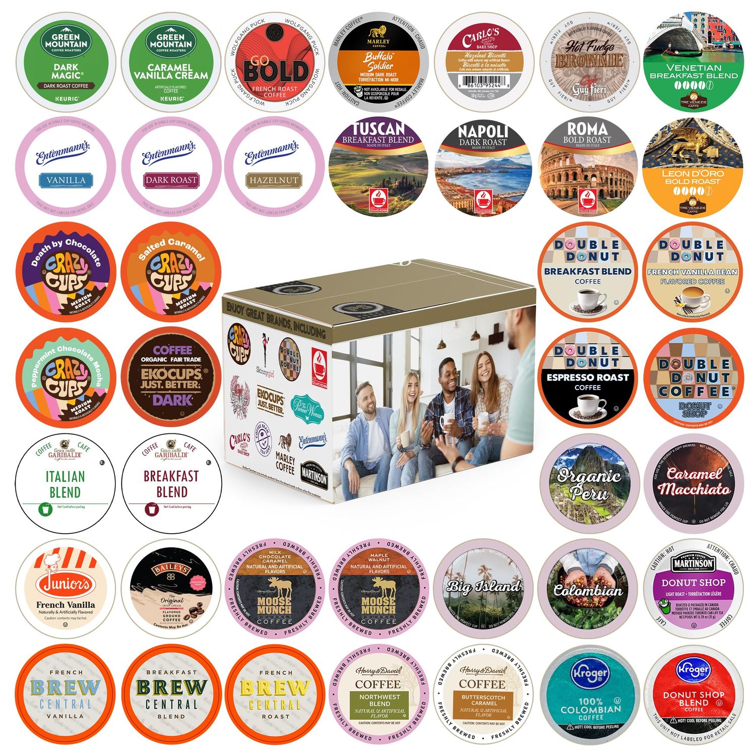 Coffee Pods Variety Pack Sampler, Coffee Lovers Single-Serve Capsules &amp; Pods For Keurig K Cup Machines, Assorted Variety Pack, 40 Count