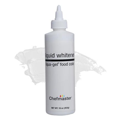 Liquid Whitener Liqua-Gel Food Coloring | Brighter Whites &amp; Pastels | Professional-Grade Dye | Icing, Frosting, Candy Apples | 16 oz