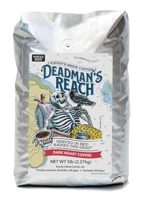 Raven&#39;s Brew Coffee 12 oz - Dark Roast - High Speed Blend with a Sweet Bite (Whole Bean, 5 LB)