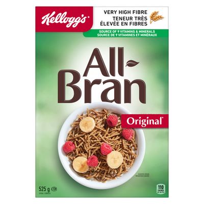 Kellogg&#39;s All Bran Original Cereal, 525g/18.5oz, (Imported from Canada)
