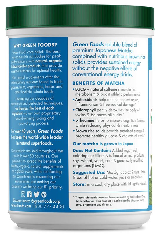 Green Foods Organic Matcha, 11oz