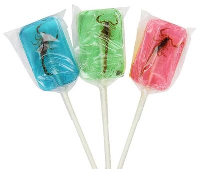 SCORPION SUCKERS Triple Sampler Gift Pack- Strawberry, Blueberry &amp; Apple Flavored Scorpion Lollipops