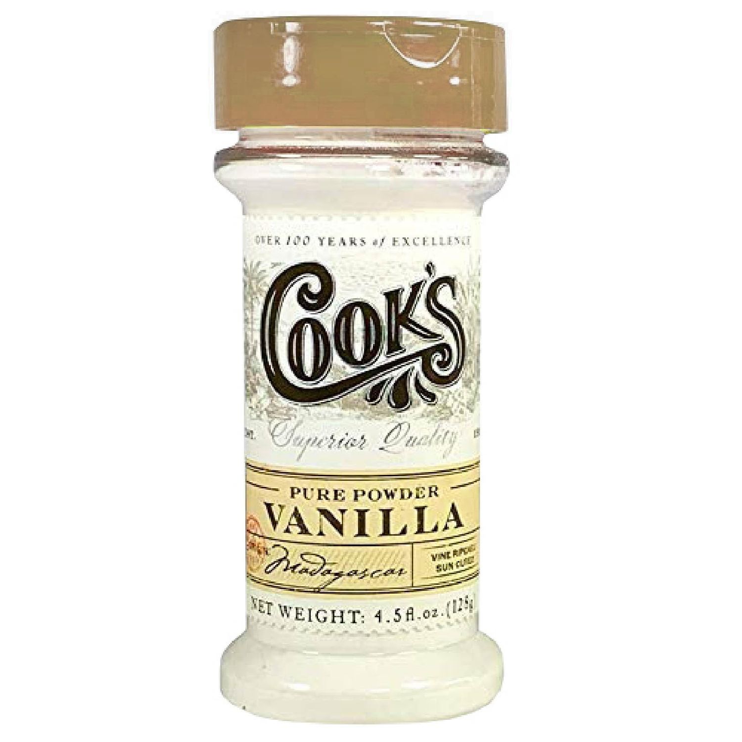 Cooks, Vanilla Powder, Worlds Finest Gourmet Fresh Premium Vanilla, 4.5 oz