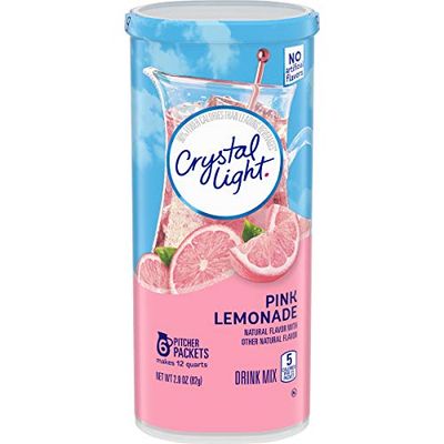 Crystal Light Pink Lemonade Powdered Drink Mix, Caffeinated, 2.9 Oz (Pack-6)
