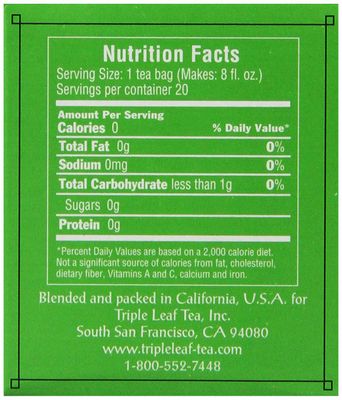 Triple Leaf Tea, Decaf Green Tea, 20 Tea Bags (Pack of 6)