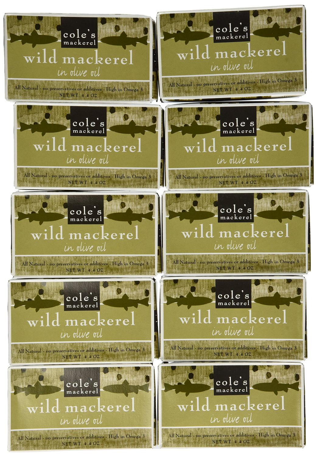 COLES MACKEREL OLIVE OIL, 4.4 Ounce (Pack of 10)