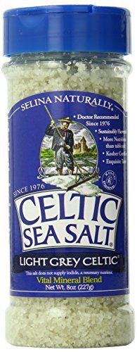 Light Grey Celtic Sea Salt Grinders - Large Refillable, Reusable Glass Grinders with Additive-Free, Delicious Sea Salt - Gluten-Free, Non-GMO Verified, Kosher and Paleo-Friendly, 8 Ounces (Pack of 6)