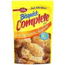Betty Crocker Bisquick Complete Cheese-Garlic Biscuit Mix, Just Add Water! 7.5 Oz. = 6 to 8 Biscuits (2 Pack)