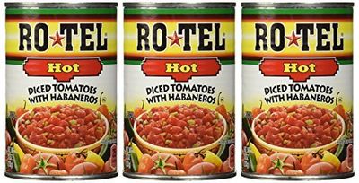 Ro-Tel, Diced Tomatoes, Hot, 10oz Can (Pack of 3) by Ro-Tel