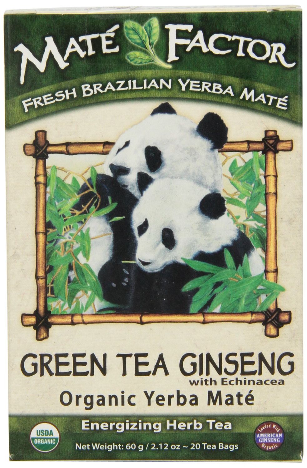 Mate Factor Tea Mate&#39; - Green Ginsing, 20 Count