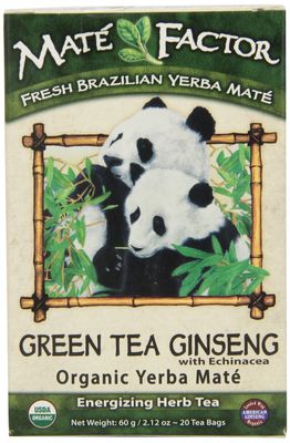 Mate Factor Tea Mate&#39; - Green Ginsing, 20 Count